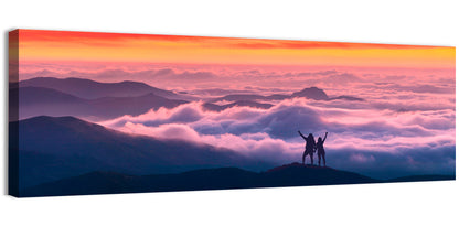 Sunset Summit Hikers Wall Art