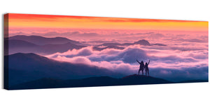 Mountain Hikers Success Concept Wall Art