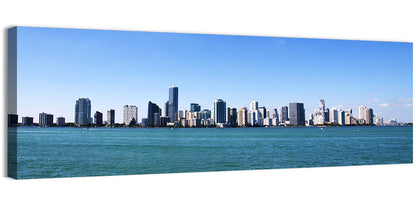 Miami Skyline Over Calm Blue Water Wall Art