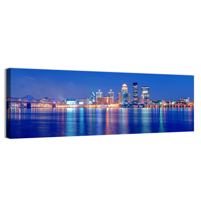 Louisville Skyline at Dusk Wall Art as a canvas print