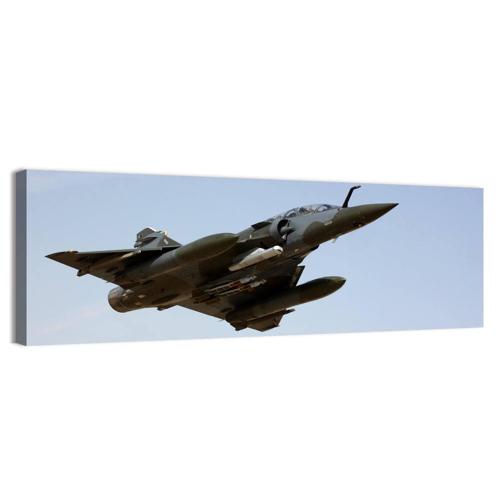 Camouflaged Fighter Jet in Flight Wall Art