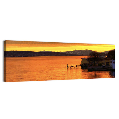 Lake Zurich Golden Sunset Wall Art