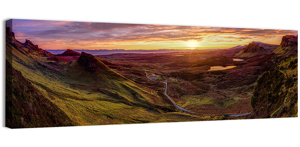 Quiraing Isle of Skye Sunset Wall Art, canvas print, panoramic