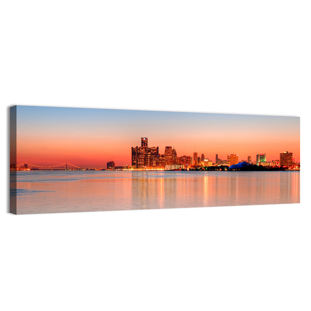 Detroit Golden Hour Skyline Wall Art