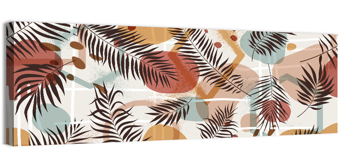 Geometric Tropical Leaves Wall Art as a canvas print
