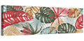 Red and Green Tropical Leaves Pattern Wall Art