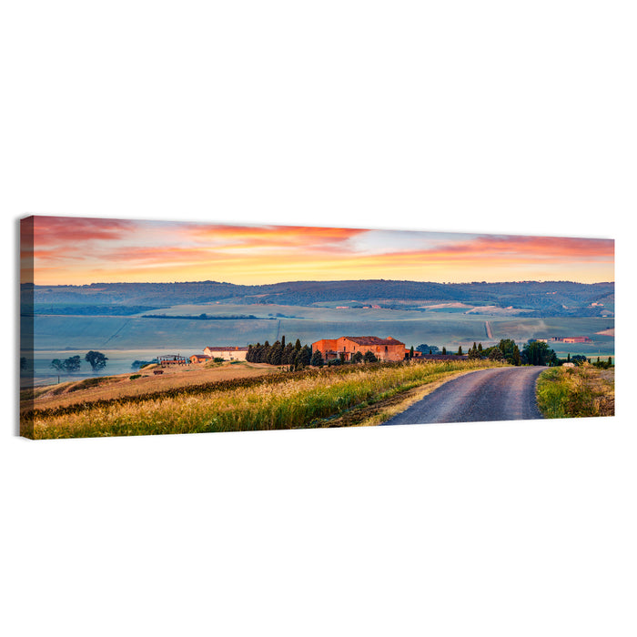 Tuscan Country Road Wall Art as a canvas print