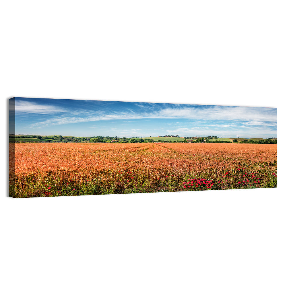 Golden Wheat Field with Poppies Wall Art