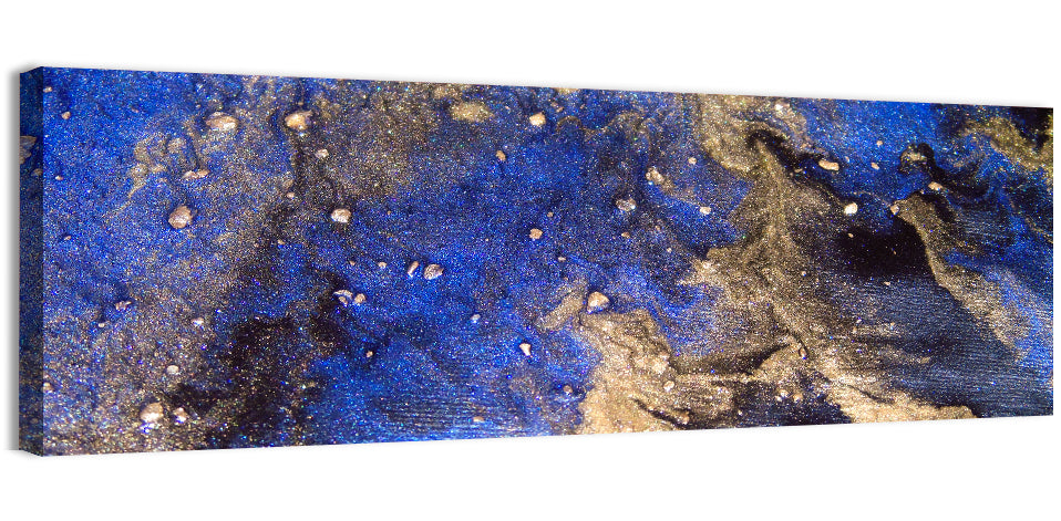 Blue Rush Abstract Wall Art, canvas print, panoramic