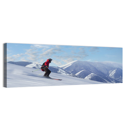 Skier on Snowy Mountain Slope Wall Art