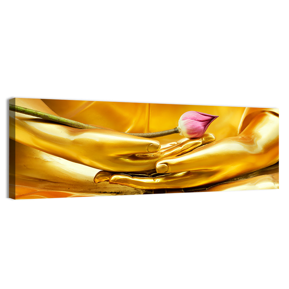 Buddha Hands with Lotus Wall Art