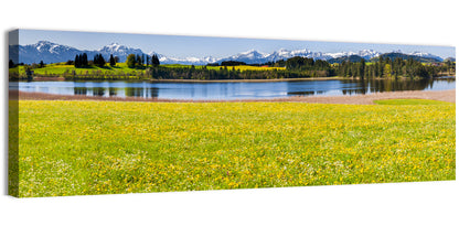 Alpine Lake Meadow with Dandelions Wall Art