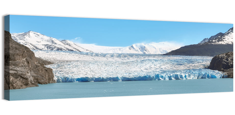 Grey Glacier and Blue Glacial Lake Wall Art