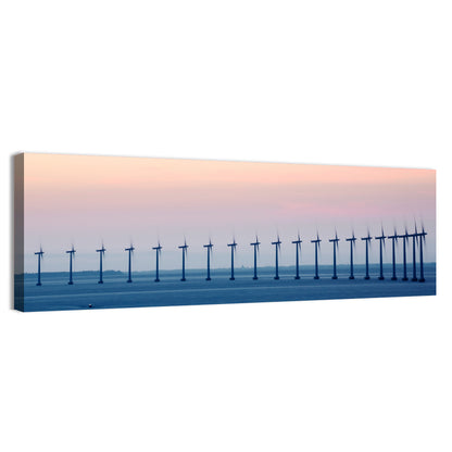 Coastal Wind Farm at Dusk Wall Art
