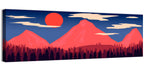 Crimson Sun Over Blue Mountains Wall Art