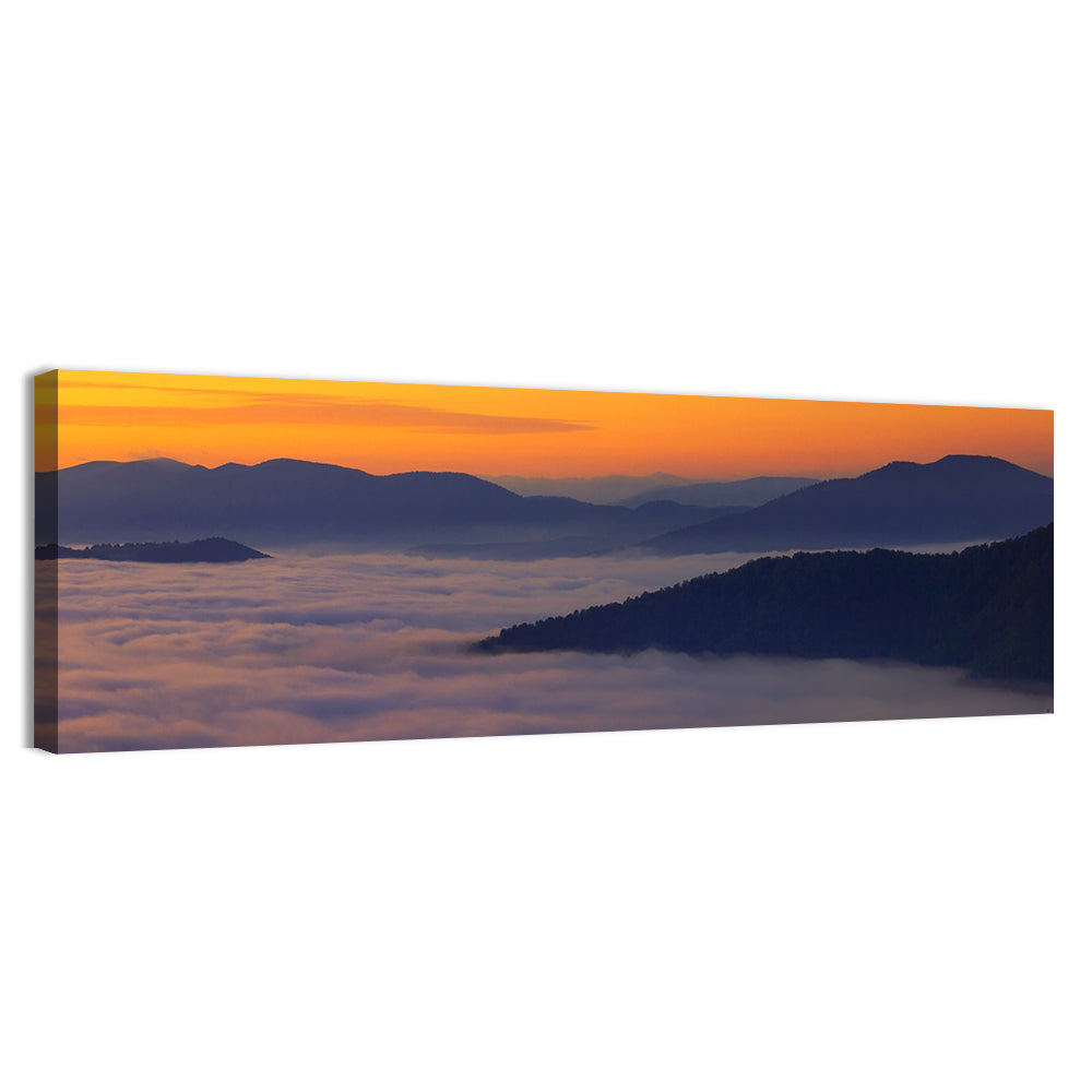 Cloud Sea Over Mountains at Golden Dawn Wall Art