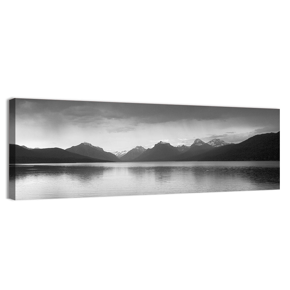 Lake Mcdonald Monochrome Reflection Wall Art