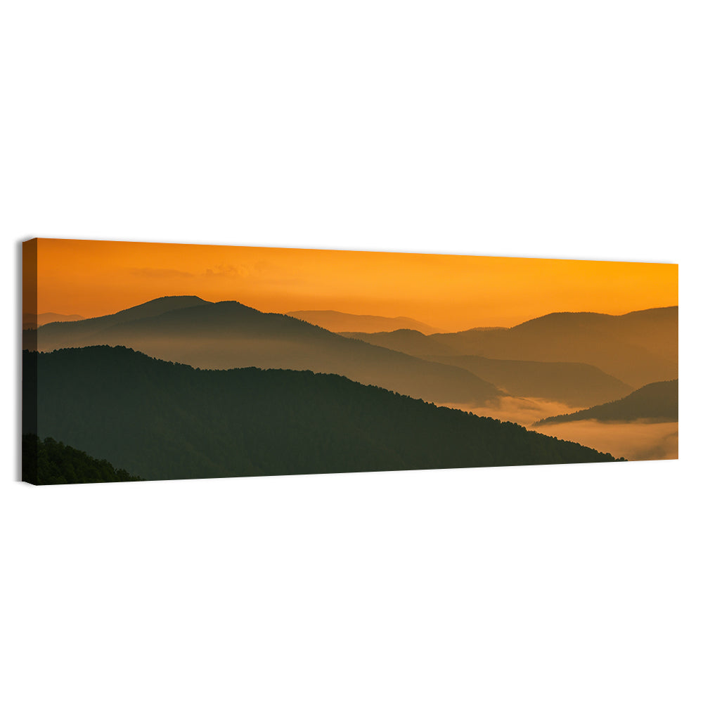 Golden Mist Mountain Valley Wall Art
