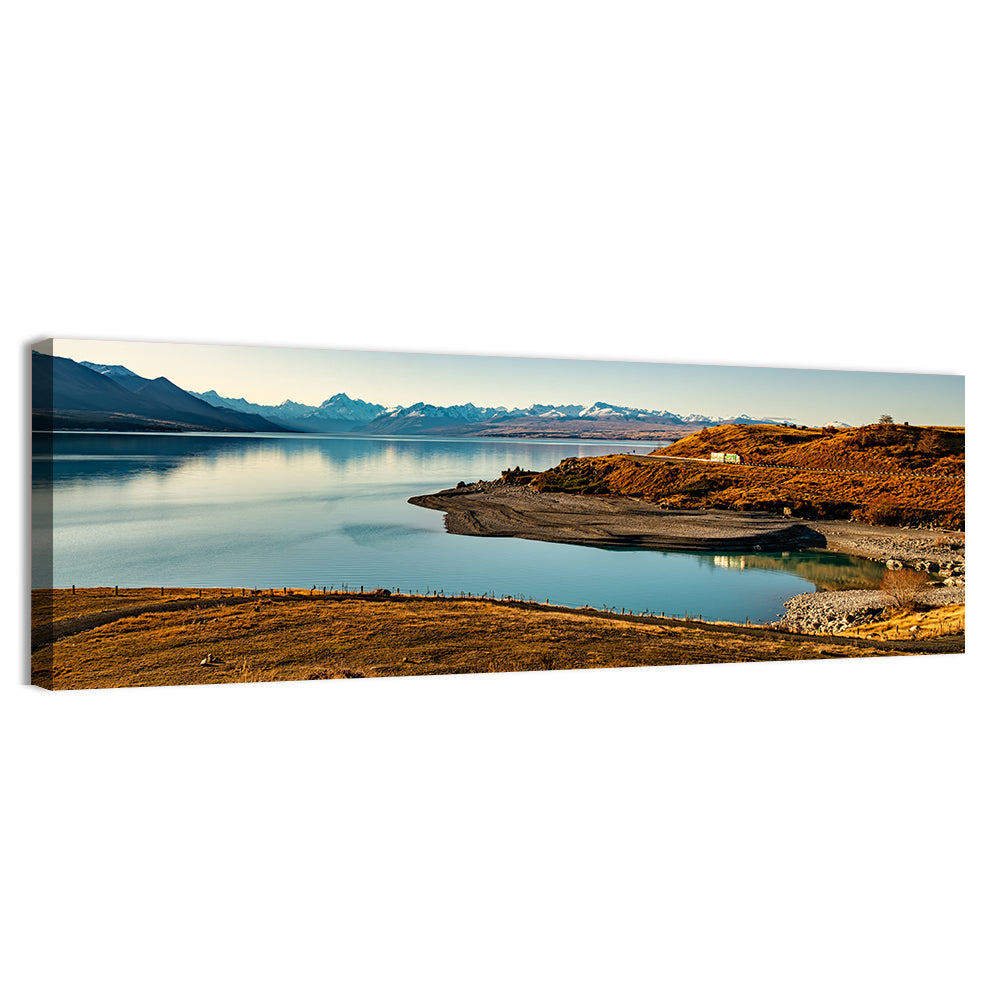 Lake Pukaki Golden Hour with Mount Cook Wall Art