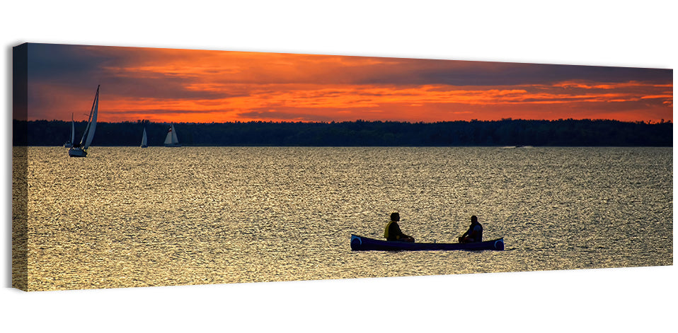 Ottawa River Sunset Canoe Wall Art
