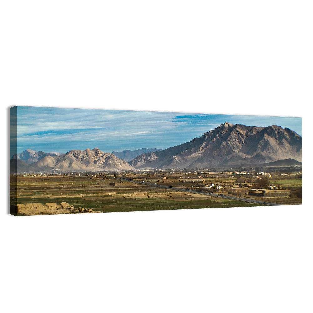 Patchwork Farmland Landscape Wall Art, canvas print, panoramic
