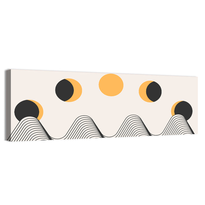 Sun and Moon Over Mountains Wall Art as a canvas print