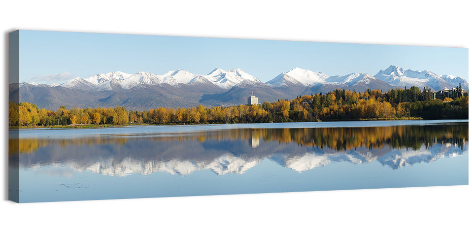 Anchorage Autumn Reflection and Chugach Mountains Wall Art
