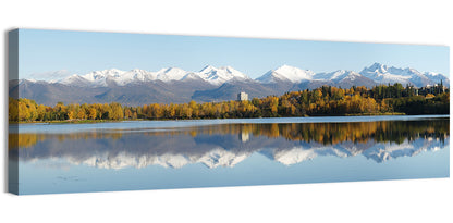 Anchorage Autumn Reflection and Chugach Mountains Wall Art