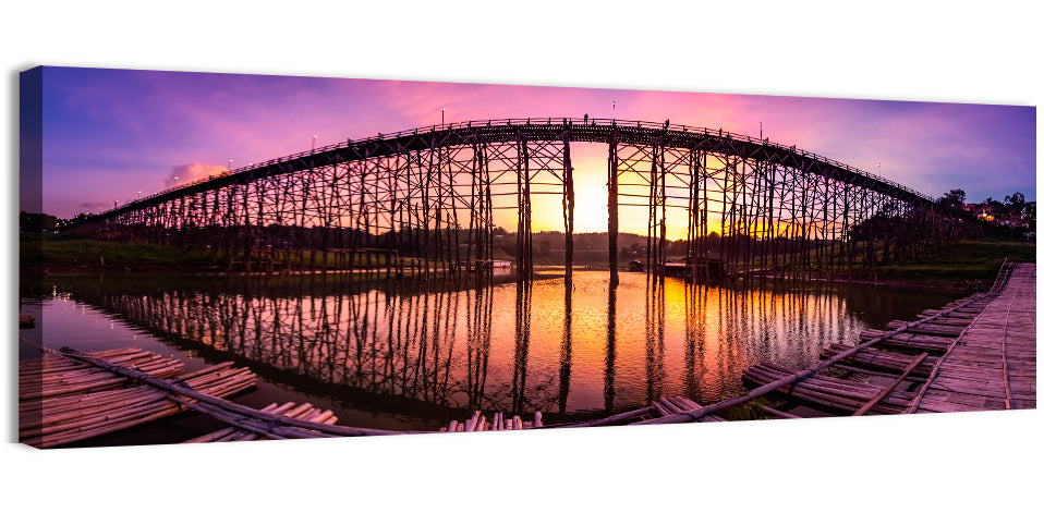 Mon Bridge Sunset, Sangkhlaburi Wall Art