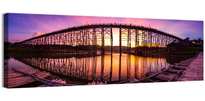 Mon Bridge Sunset, Sangkhlaburi Wall Art