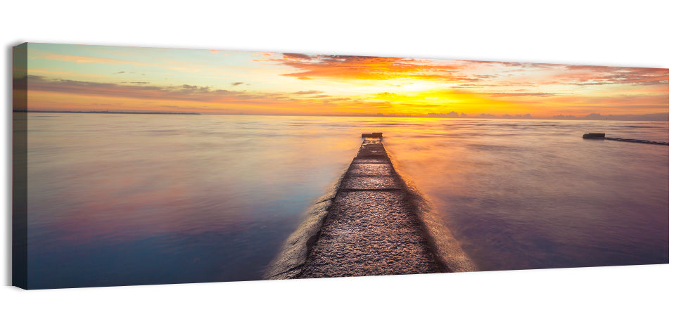 Stone Pier to Glowing Horizon Wall Art
