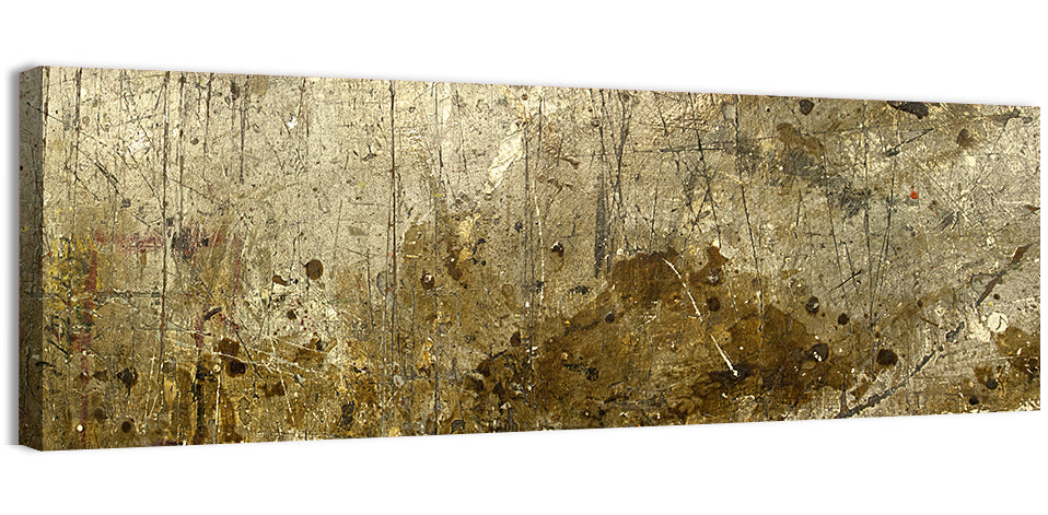 Gold Leaf Workbench Texture Abstract Wall Art, canvas print, panoramic