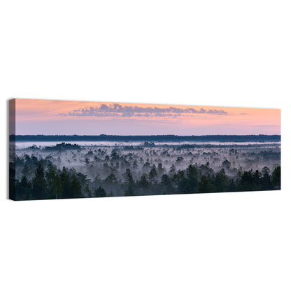 Estonian Misty Pine Landscape Wall Art