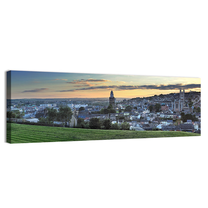 Cork Sunset Skyline Wall Art as a canvas print