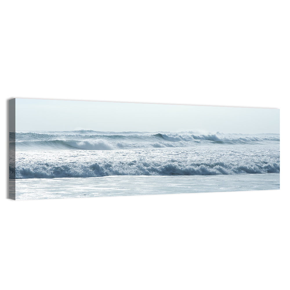 Misty Horizon Ocean Waves Wall Art