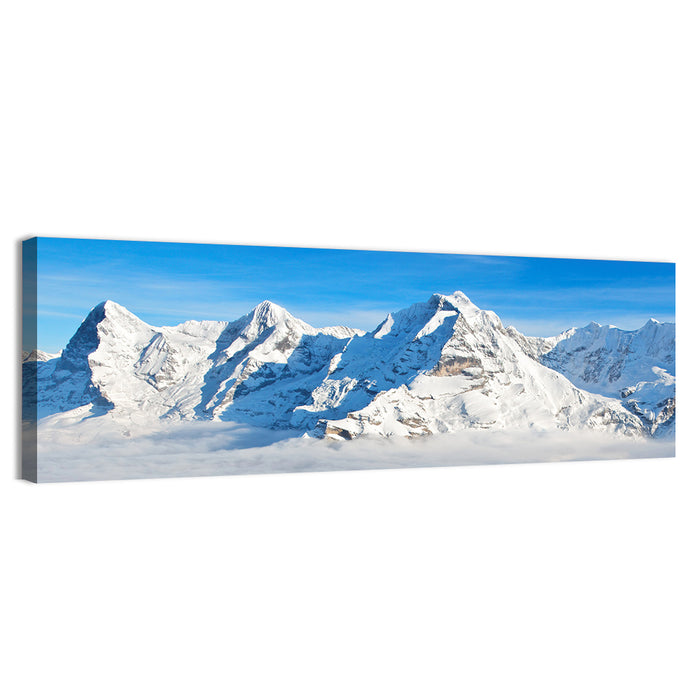 Eiger, Mönch and Jungfrau Peaks Wall Art as a canvas print