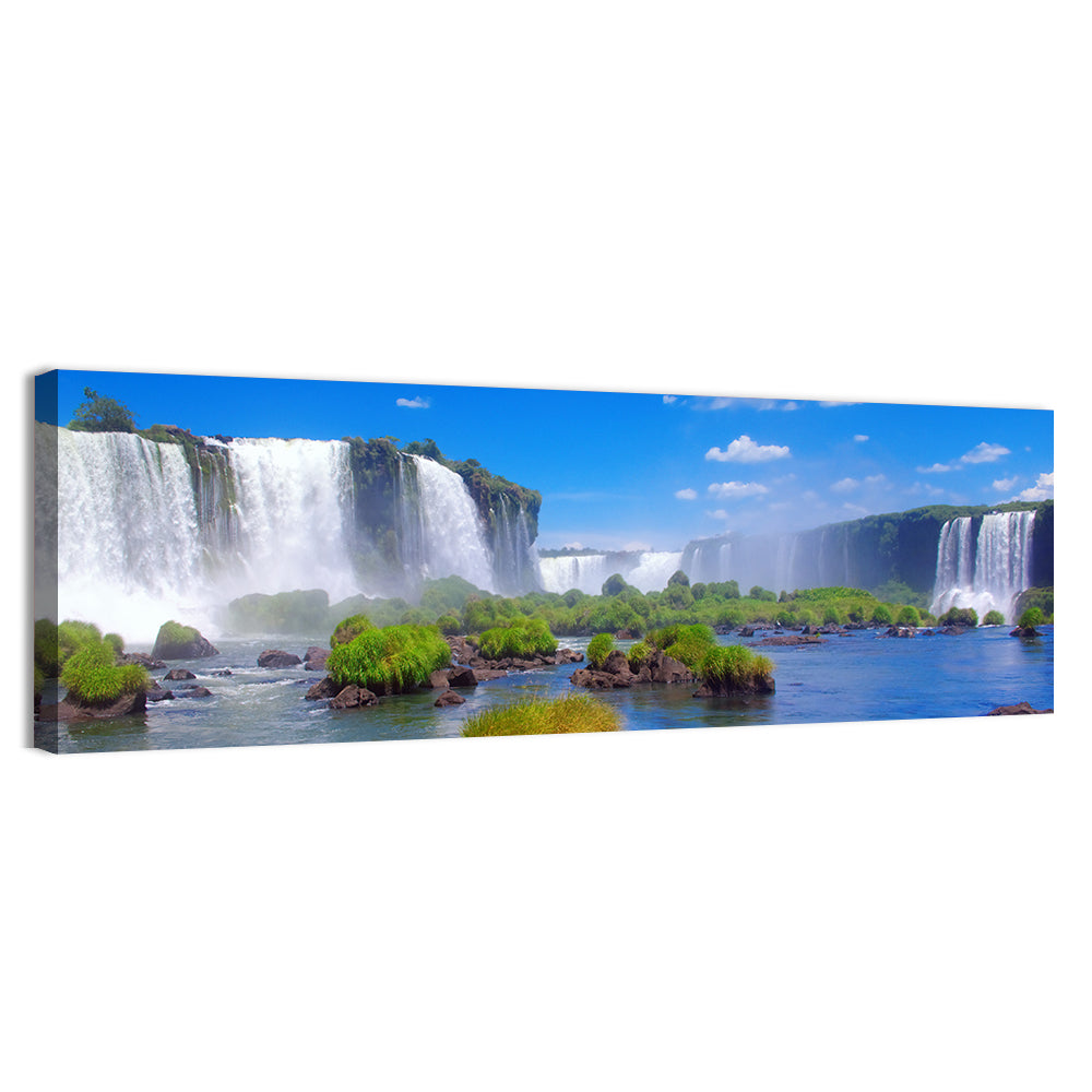 Iguazu Falls Daylight View Wall Art, canvas print, panoramic