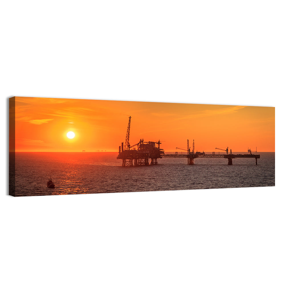 Denmark Oil Rig at Sunset Wall Art