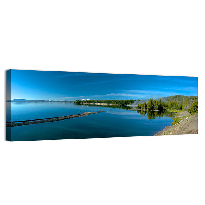 Yellowstone Lake Shore Wall Art as a canvas print