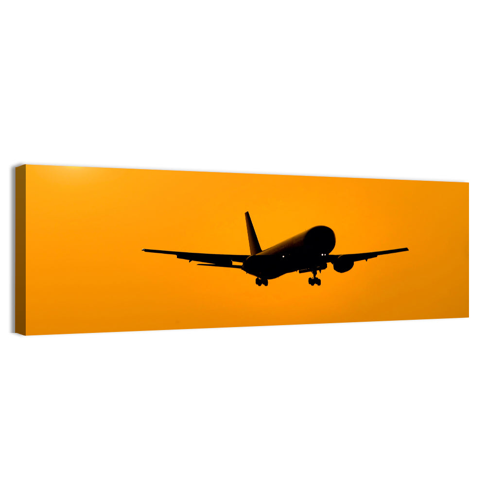 Golden Hour Airliner Silhouette Wall Art