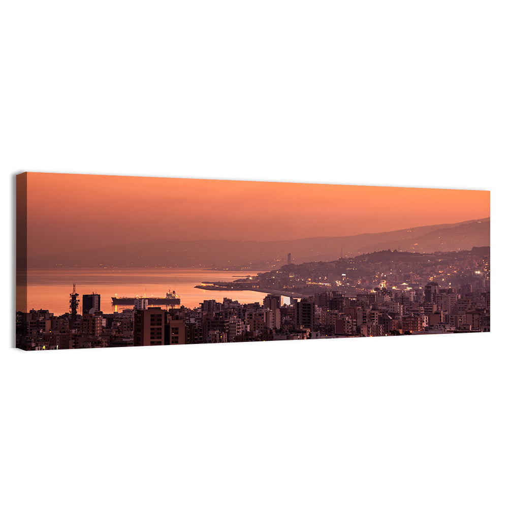 Beirut Sunset Skyline Wall Art