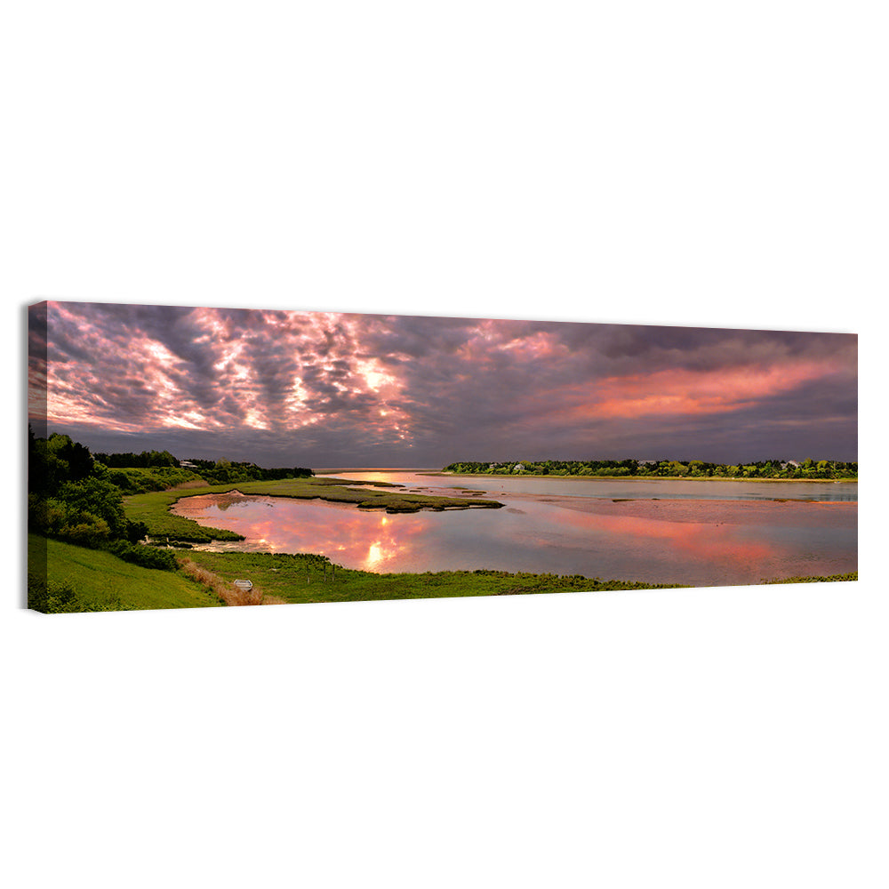 Cape Cod Cloudy Sunrise Wall Art, canvas print, panoramic