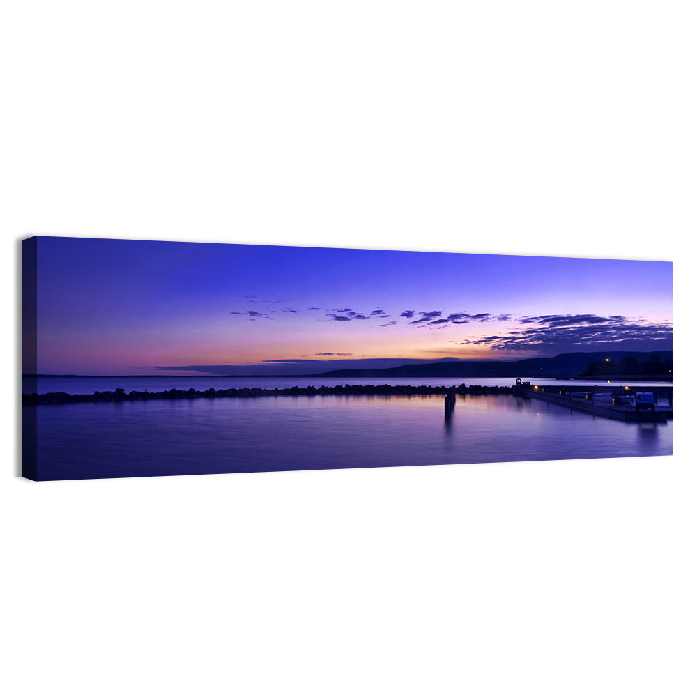 Lake Balaton Twilight Pier Wall Art