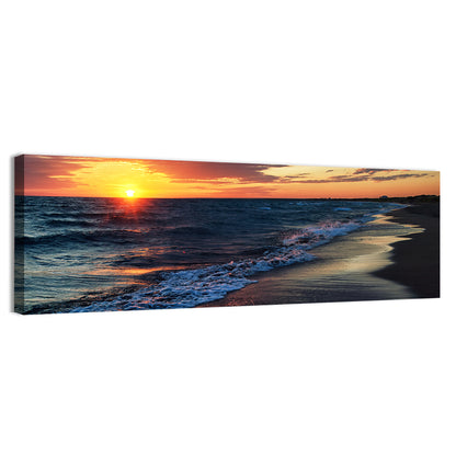 Lake Balkhash Golden Dusk Wall Art