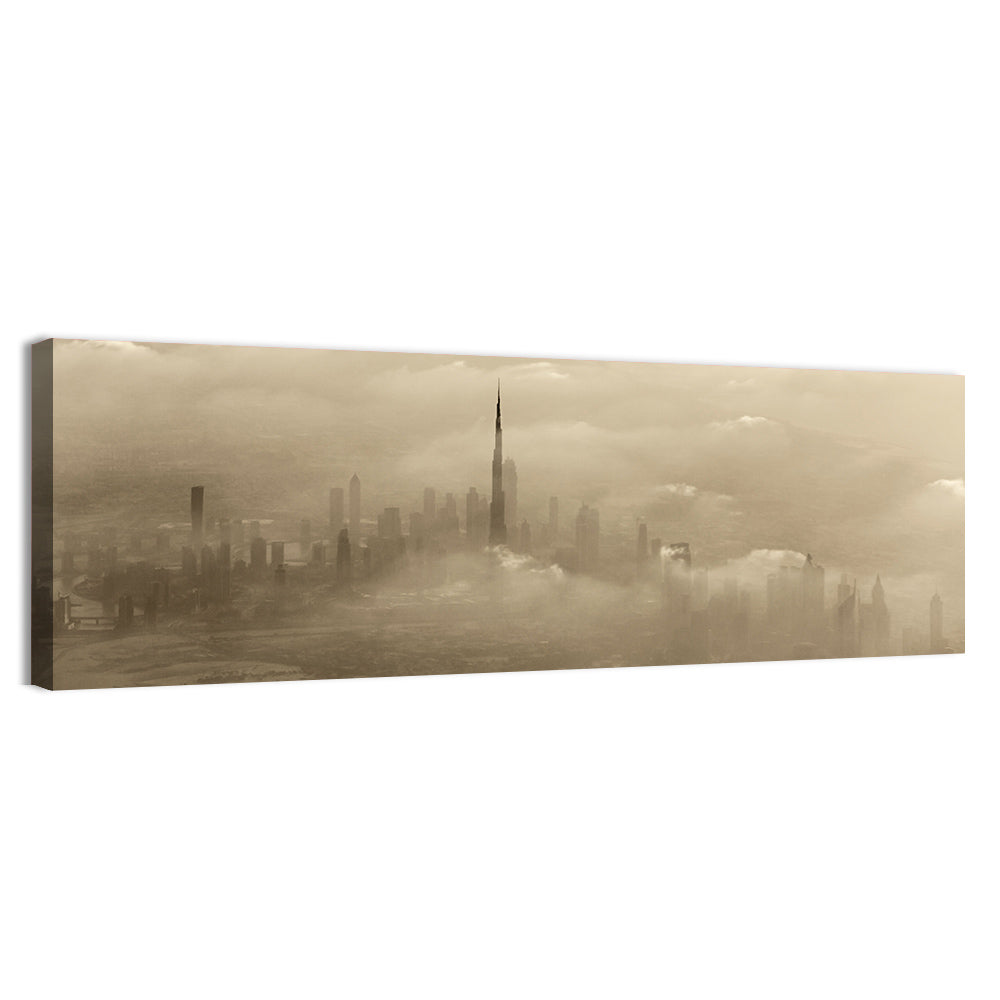 Dubai Haze Over Burj Khalifa Wall Art