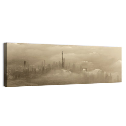 Dubai Haze Over Burj Khalifa Wall Art