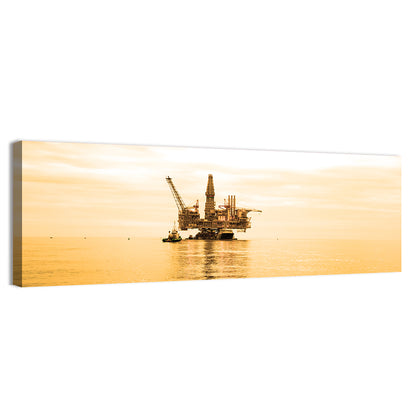 Golden Hour Oil Rig Wall Art