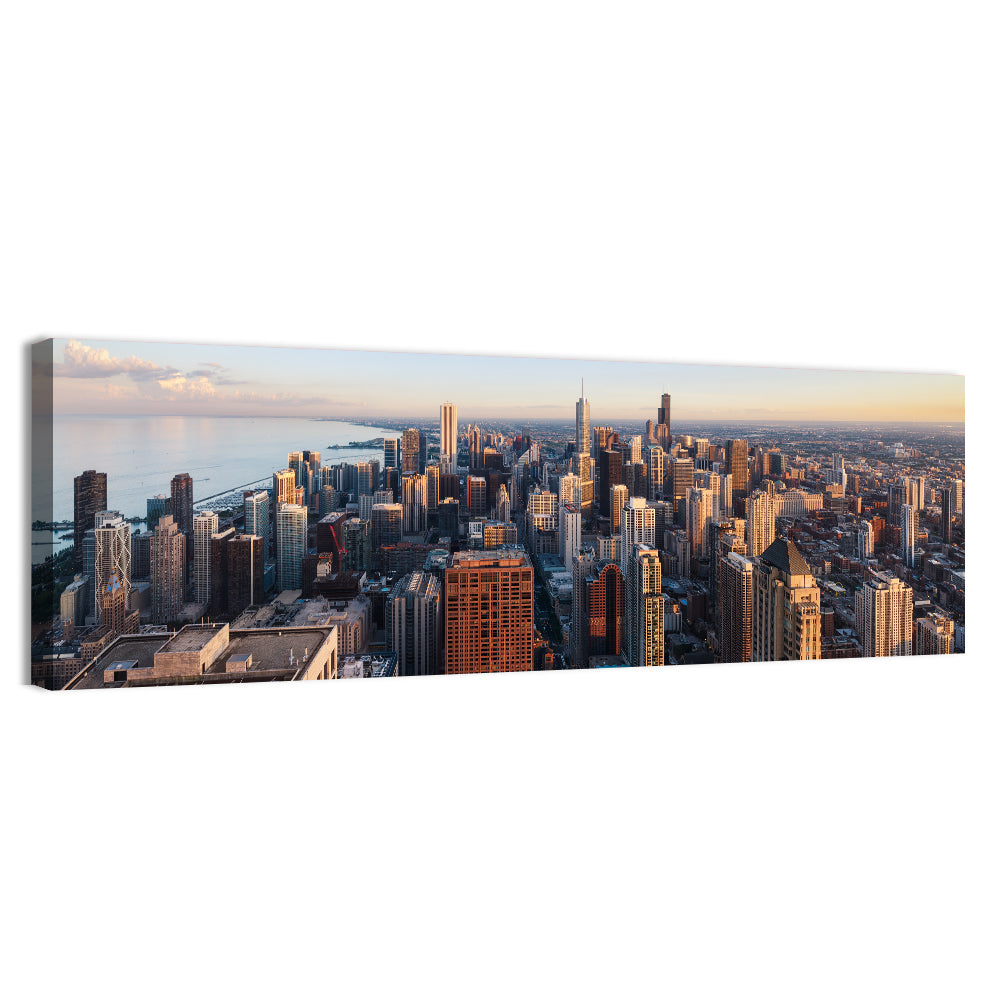 Chicago Skyline at Golden Hour Wall Art