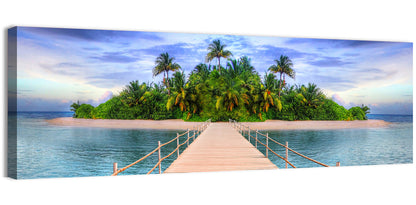 Tropical Island Pier Perspective Wall Art