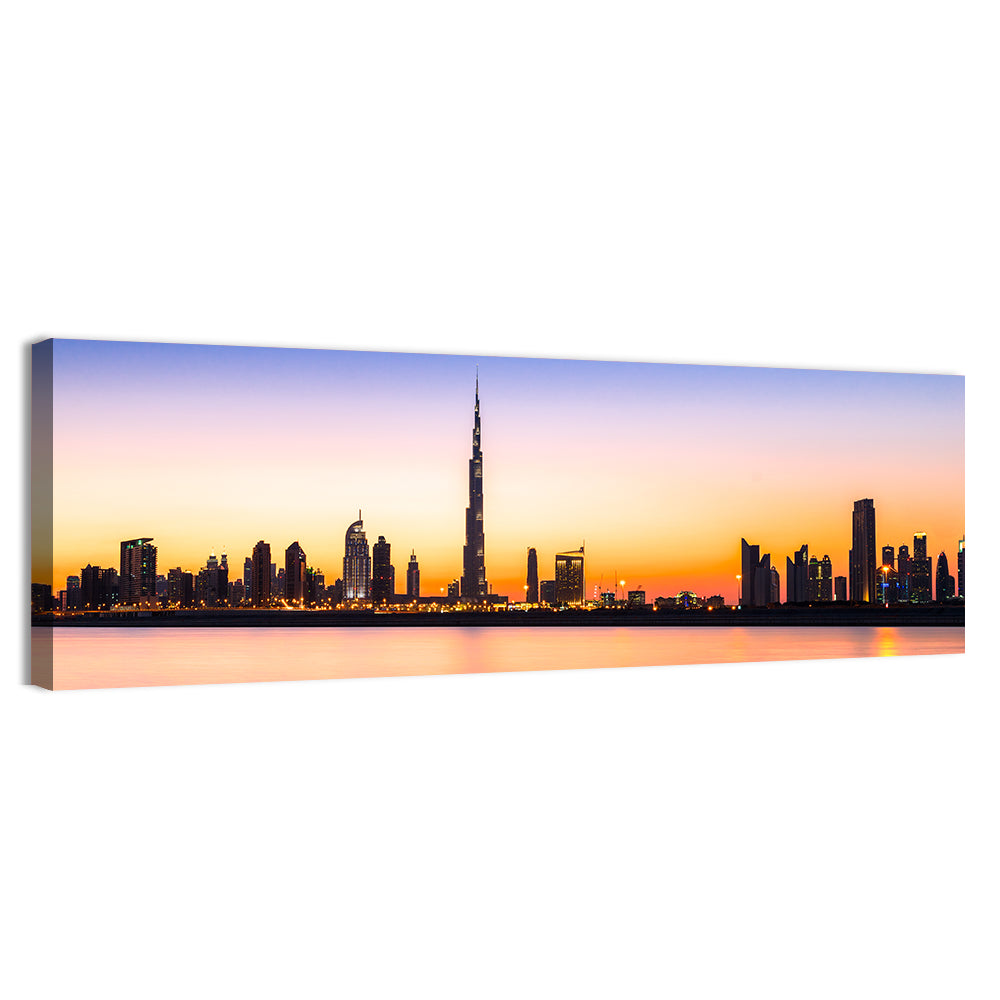 Dubai Skyline at Dusk Wall Art